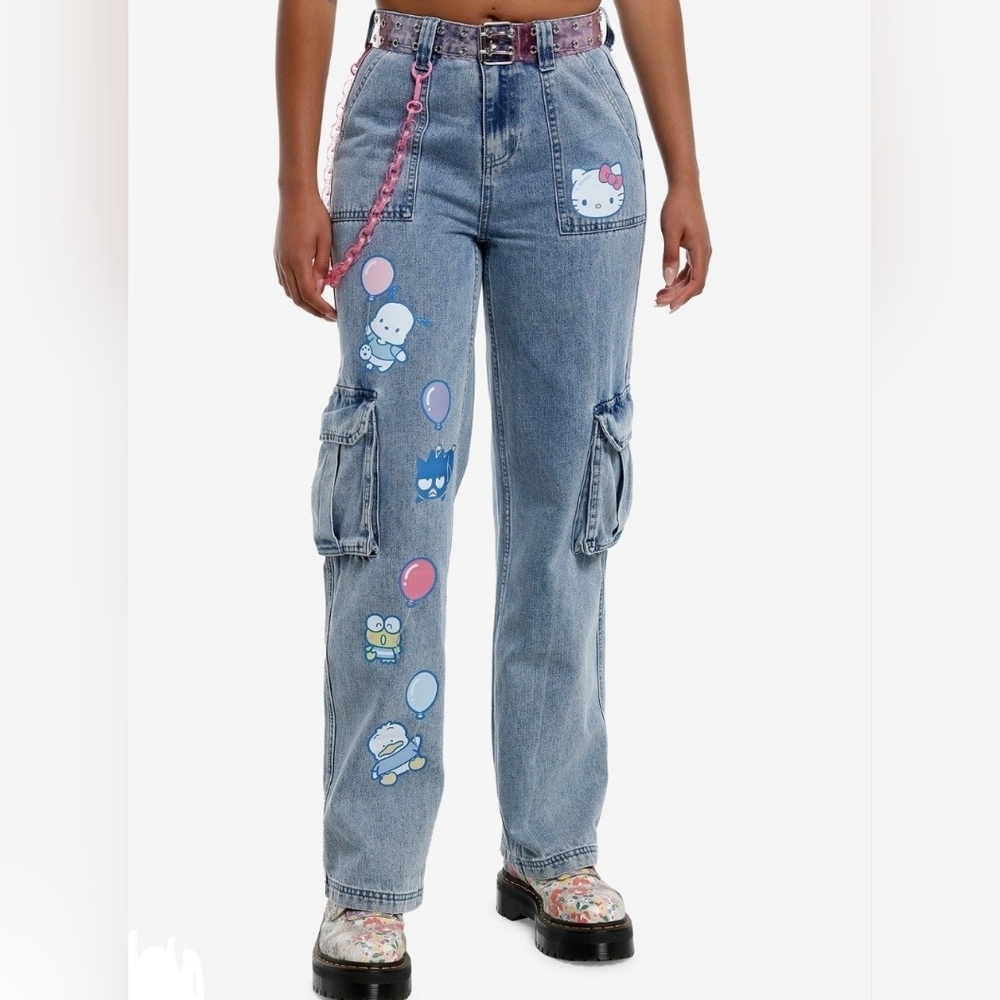 💎 Hello Kitty And Friends Women's Balloon Denim Cargo Pants